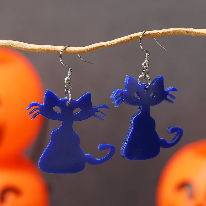 1 Pair Exaggerated Funny Heart Shape Spider Skull Hollow Out Arylic Drop Earrings