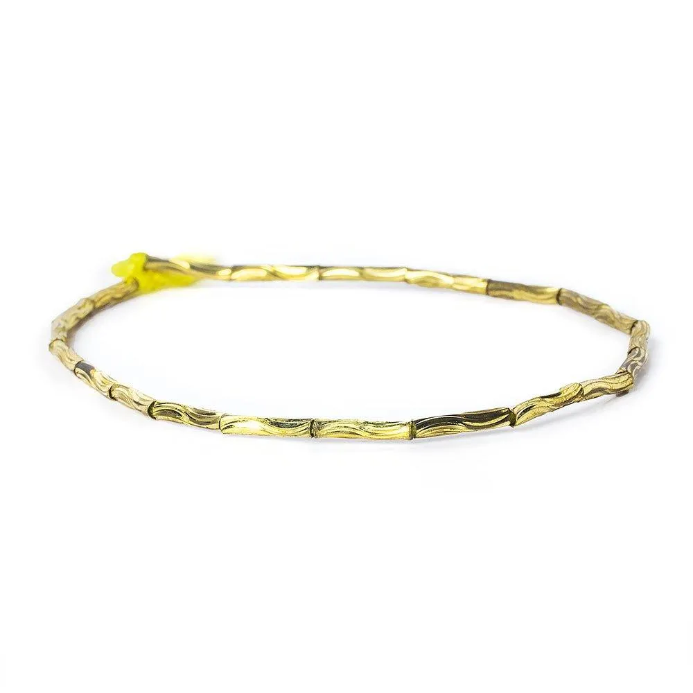 10mm Brass Grooved Wave Tube Beads 8 inch