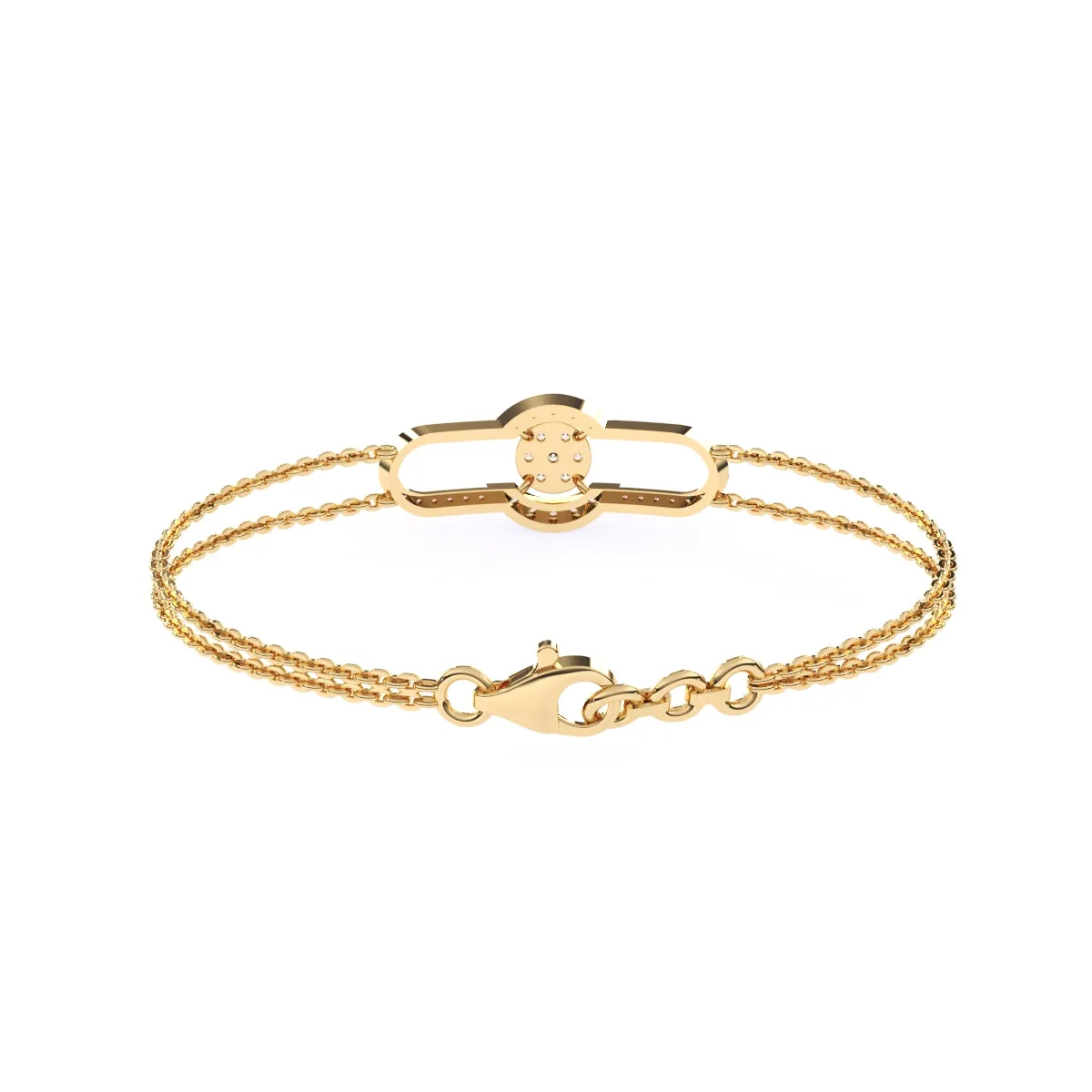 14K Rose Gold Trendy Lab Grown Diamond Bracelet