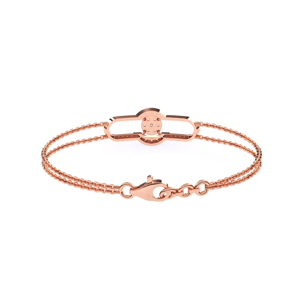 14K Rose Gold Trendy Lab Grown Diamond Bracelet