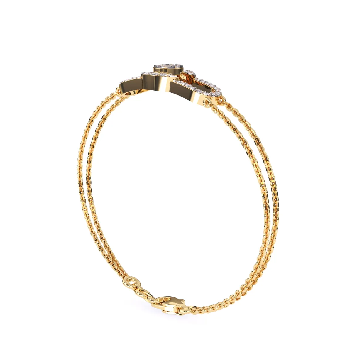14K Rose Gold Trendy Lab Grown Diamond Bracelet