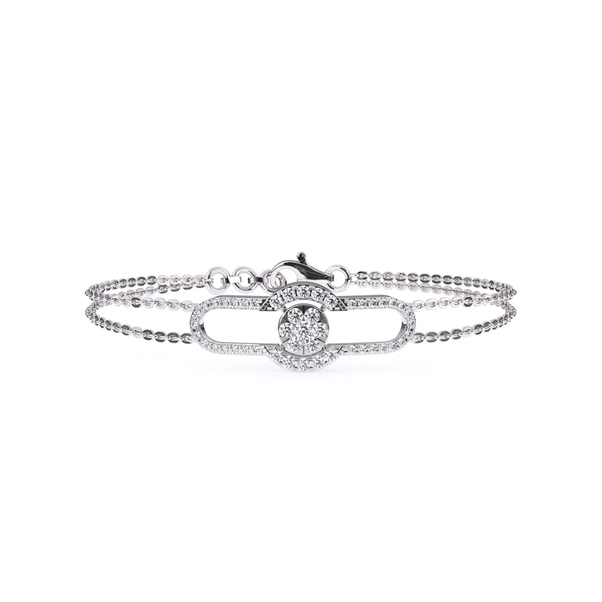 14K Rose Gold Trendy Lab Grown Diamond Bracelet