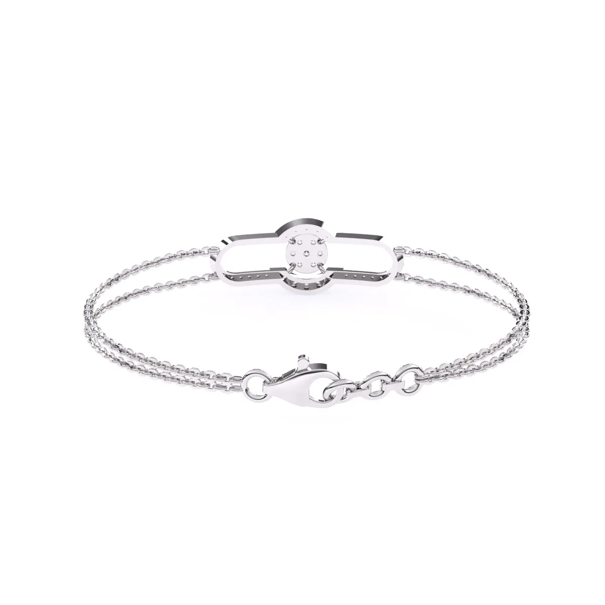 14K Rose Gold Trendy Lab Grown Diamond Bracelet