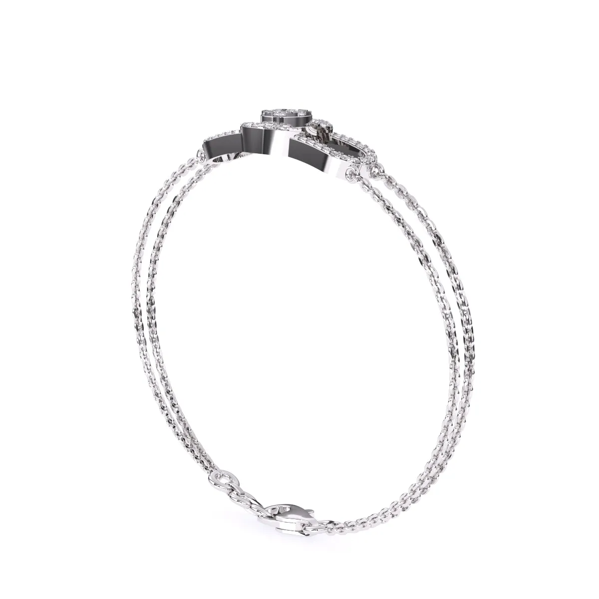 14K Rose Gold Trendy Lab Grown Diamond Bracelet