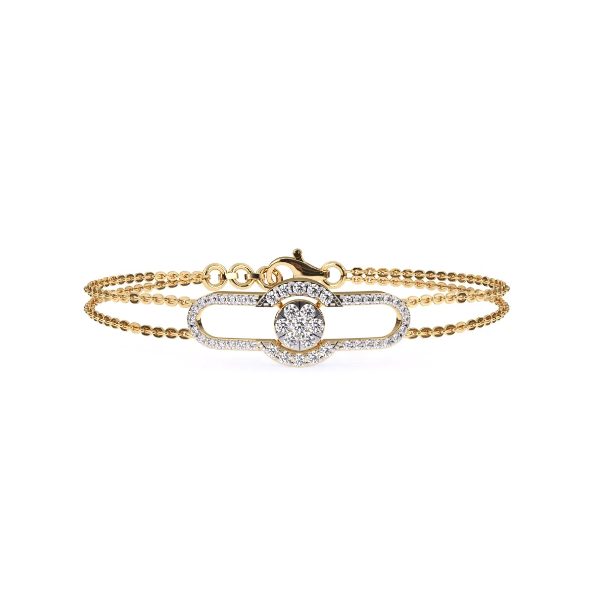 14K Rose Gold Trendy Lab Grown Diamond Bracelet
