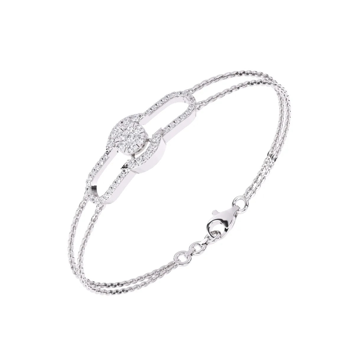 14K Rose Gold Trendy Lab Grown Diamond Bracelet