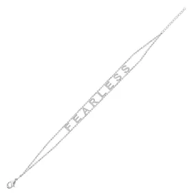 14k White Gold FEARLESS Bracelet