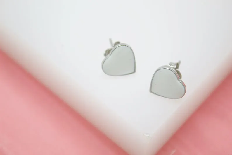 18K Gold Filled Colors Heart Stud Earrings (L44)