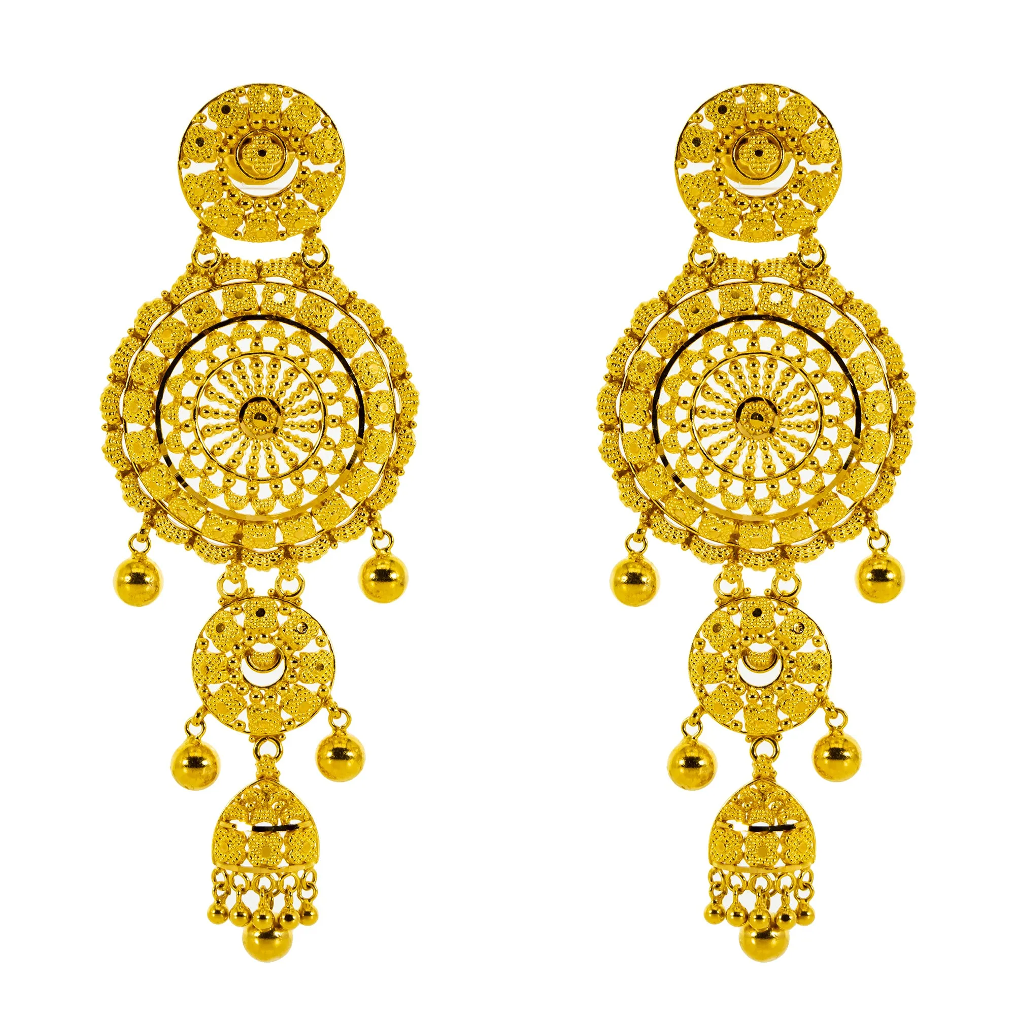 22K Yellow Gold Aditi Necklace & Earrings Set (99.8 grams)
