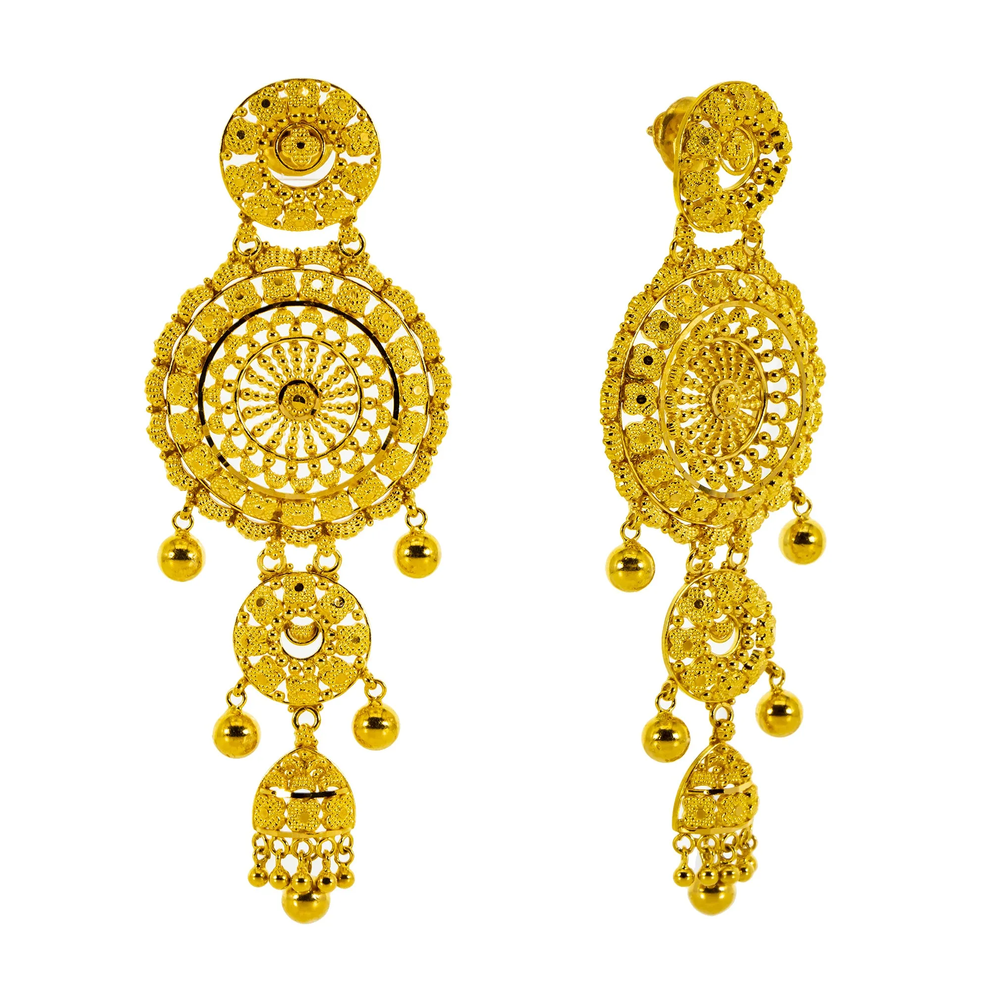 22K Yellow Gold Aditi Necklace & Earrings Set (99.8 grams)