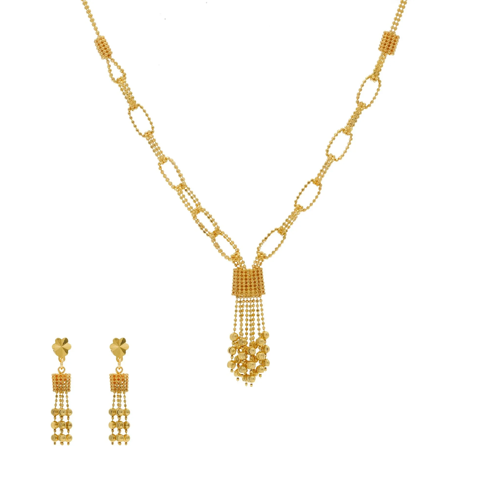 22K Yellow Gold Versatile Singapore set w/ Earrings