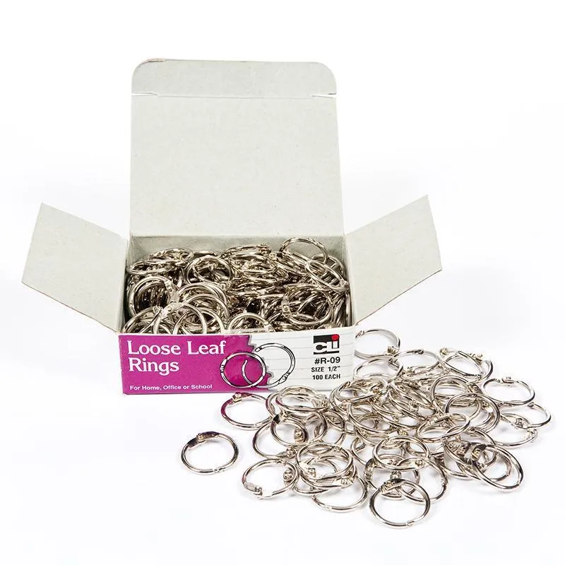 (3 Bx) Loose Leaf Rings 1/2 In