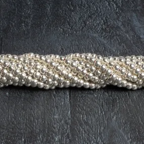 4mm Sterling Silver Plated Copper Rounds 8 inch 51 beads