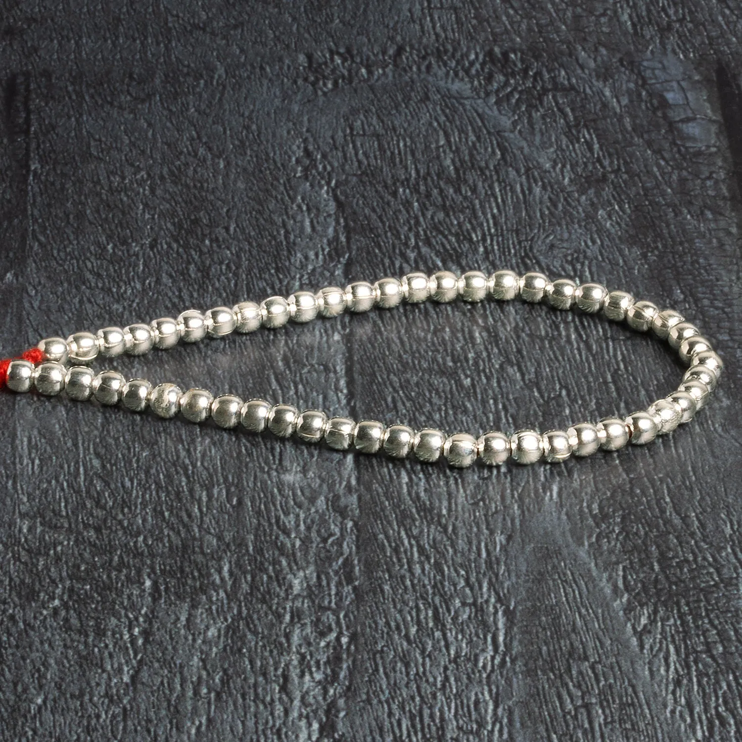 4mm Sterling Silver Plated Copper Rounds 8 inch 51 beads