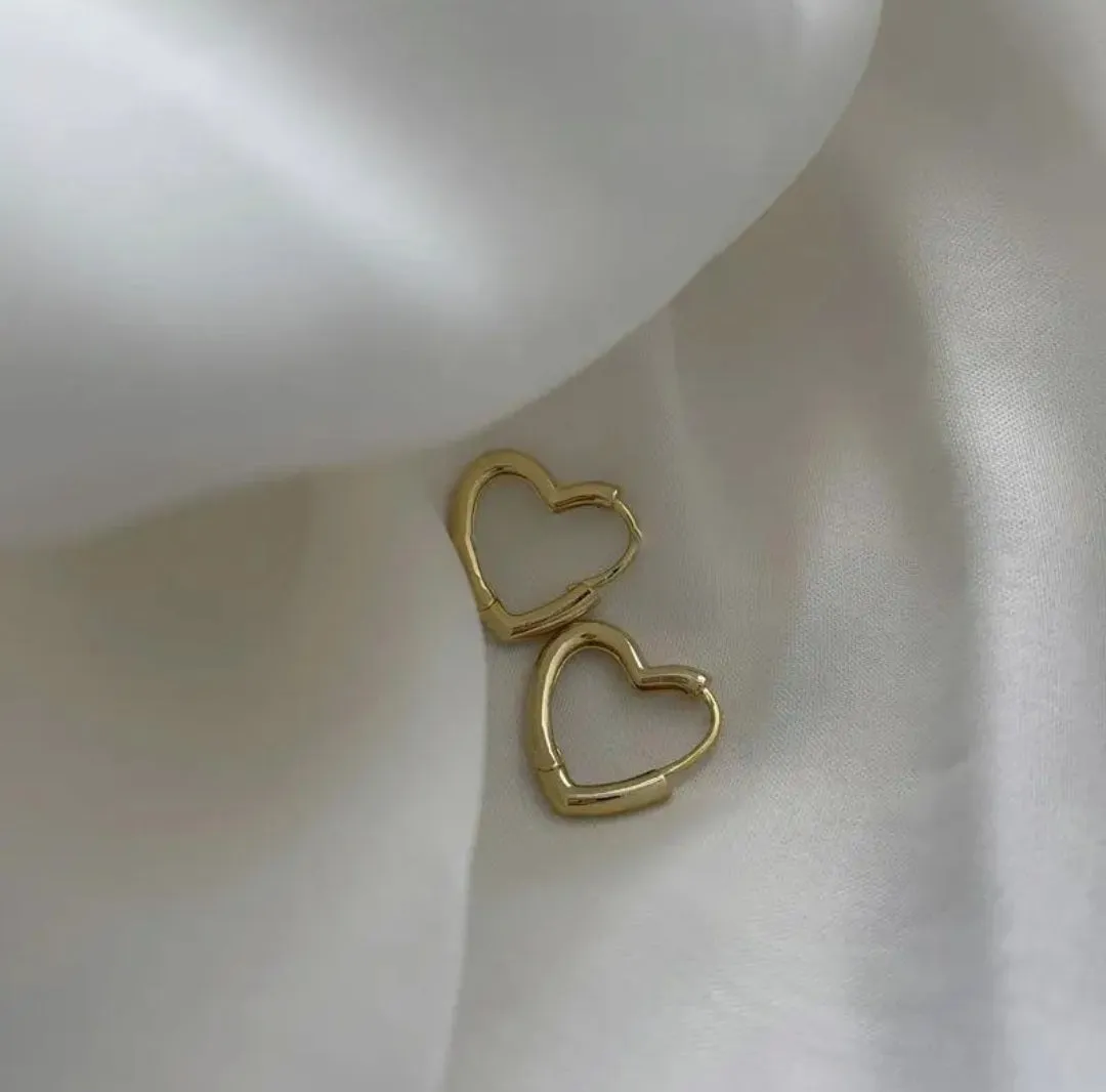 925 Sterling Silver Heart Hoop Earring,