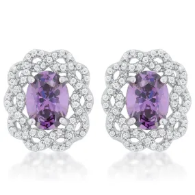 Amethyst Oval Stud Earrings