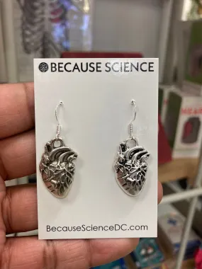 Anatomical Heart - Metal Dangle Earrings