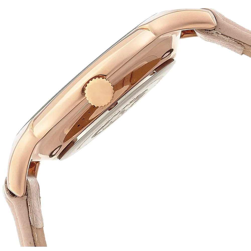 Anne Klein Womens AK 1010RGLP Rose Gold Tone Watch with Swarovski Crystals and Leather Band