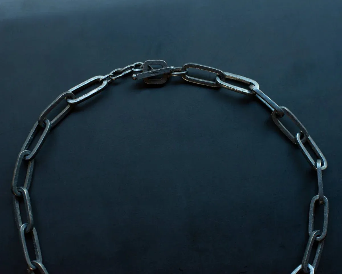 BIG CHAIN LINK NECKLACE | OXIDIZED 925 STERLING