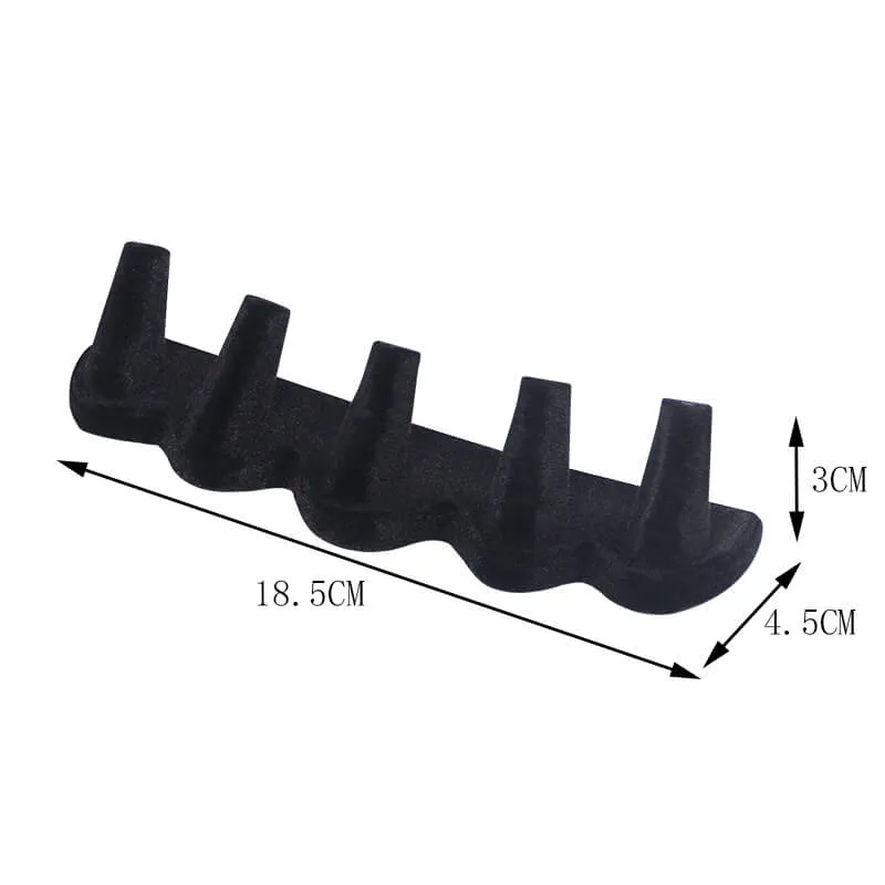 Black Resin Velvet Finger Ring Storage Display Holder