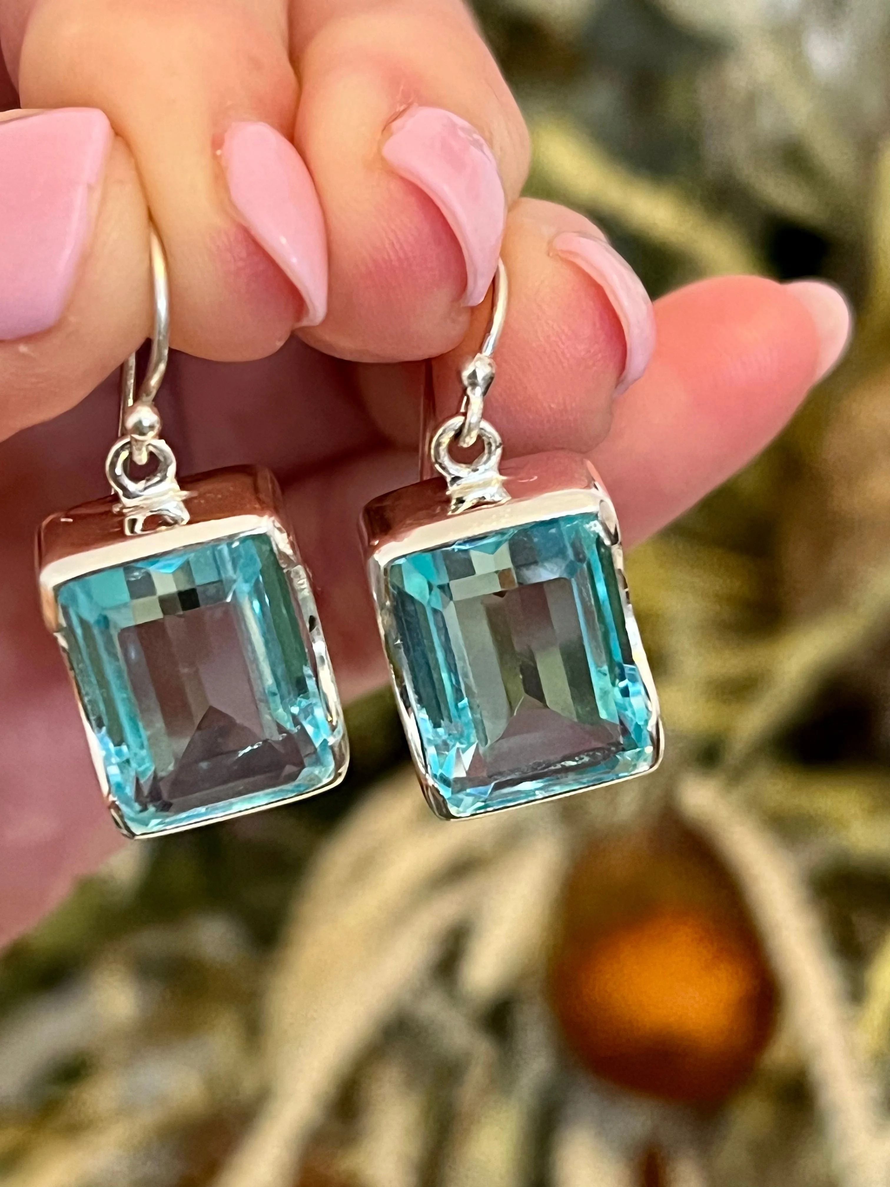 Bold Aquamarine Earrings