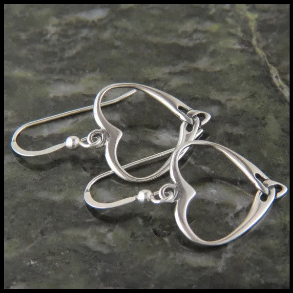 Celtic Open Trinity Heart Earrings in Sterling Silver