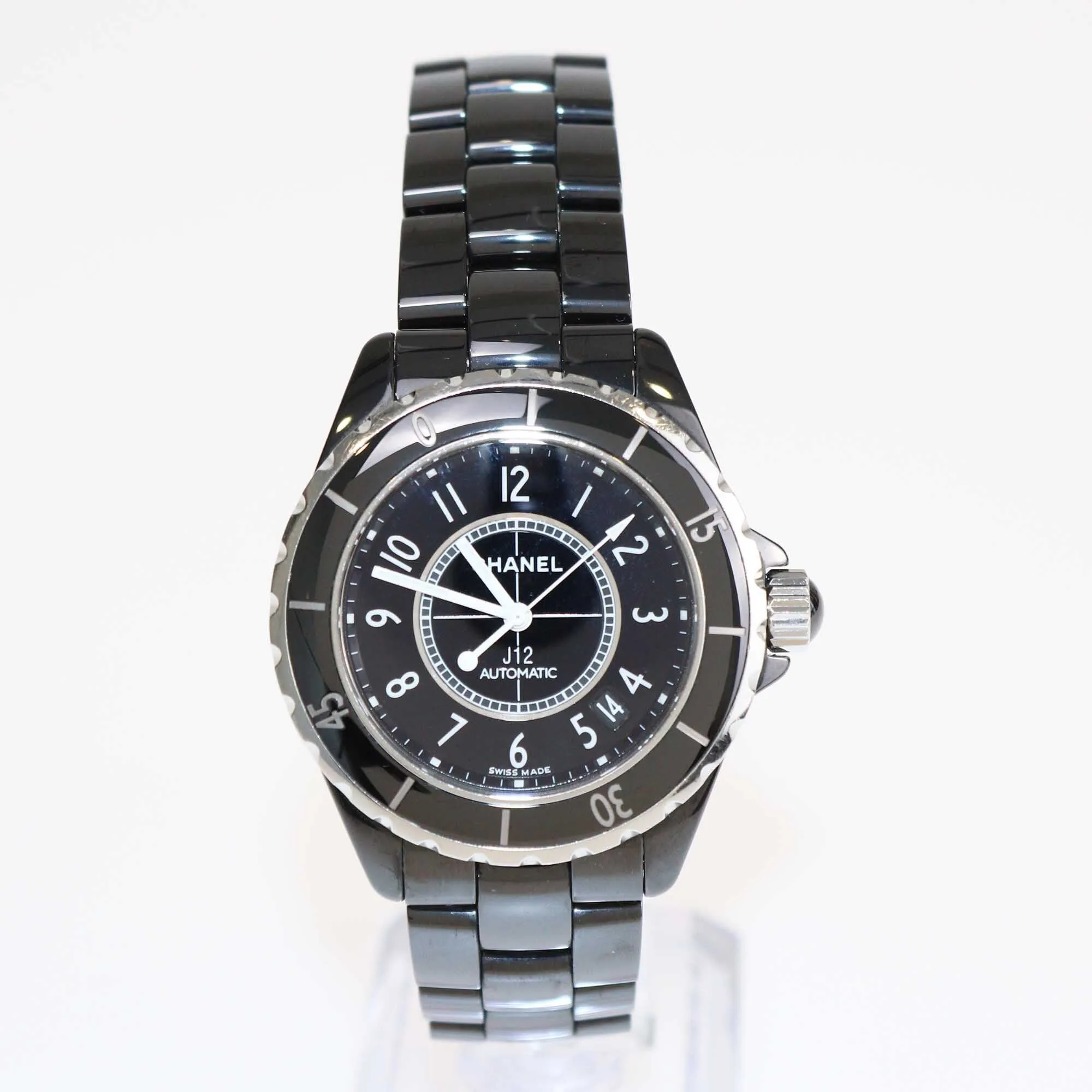 Chanel Black Ceramic Stainless Steel J12 H0684 Men's Watch 38 mm