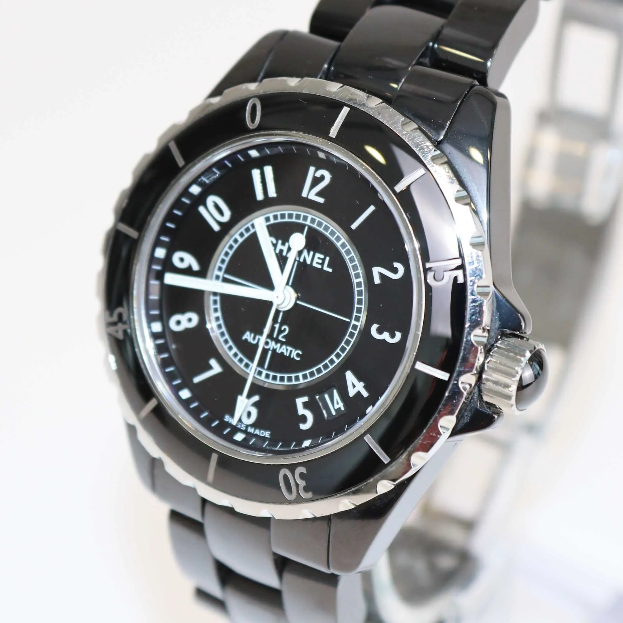 Chanel Black Ceramic Stainless Steel J12 H0684 Men's Watch 38 mm