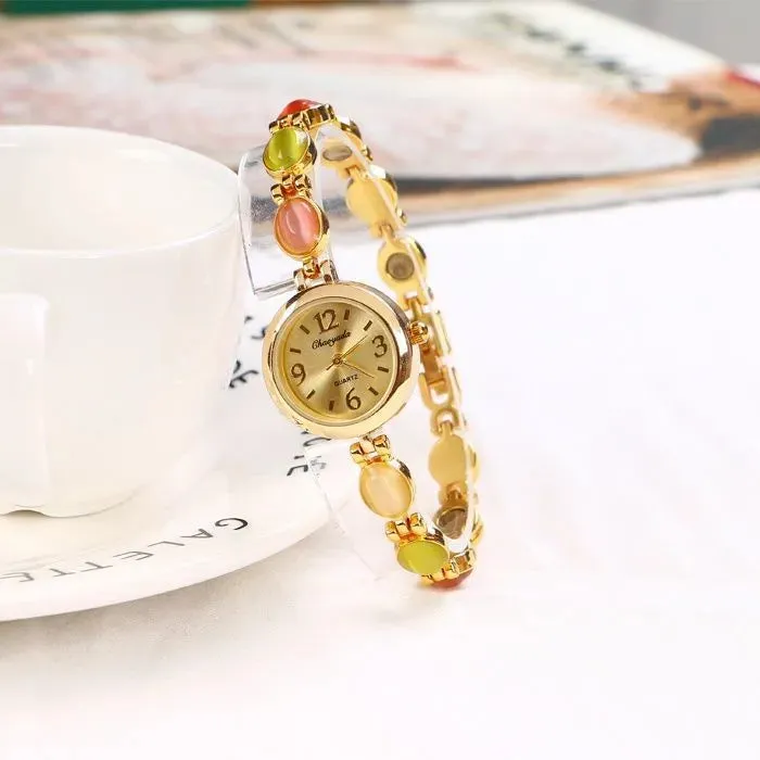 CHAOYADA Women's Fine Fashion Luxury Style Gold Rhinestone Bracelet Watch - Special Offer!