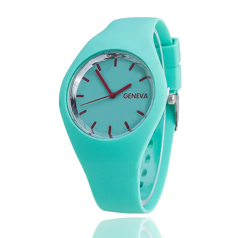 Colorful Jelly Geneva Women Watches Casual Sport Silicone Band Quartz Wristwatches Girl Cheap Price Dropshipping