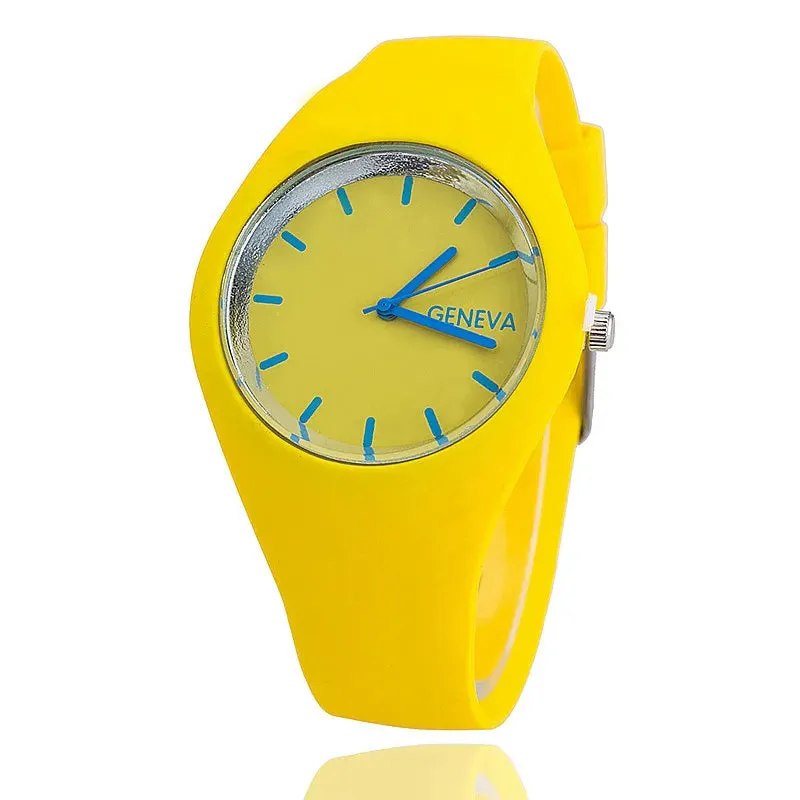 Colorful Jelly Geneva Women Watches Casual Sport Silicone Band Quartz Wristwatches Girl Cheap Price Dropshipping