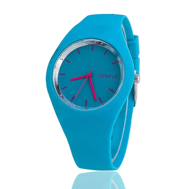 Colorful Jelly Geneva Women Watches Casual Sport Silicone Band Quartz Wristwatches Girl Cheap Price Dropshipping