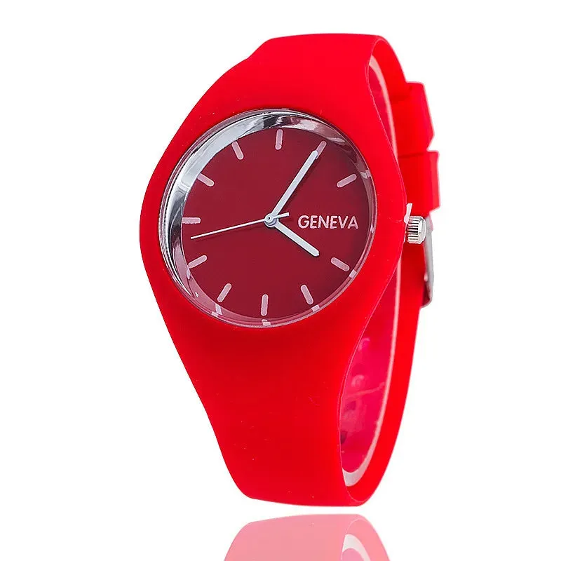 Colorful Jelly Geneva Women Watches Casual Sport Silicone Band Quartz Wristwatches Girl Cheap Price Dropshipping