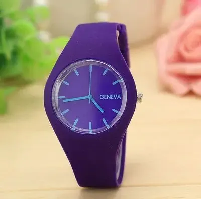 Colorful Jelly Geneva Women Watches Casual Sport Silicone Band Quartz Wristwatches Girl Cheap Price Dropshipping