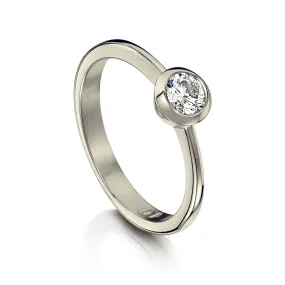 Contemporary 0.40ct Solitaire Diamond Ring in 9ct White Gold