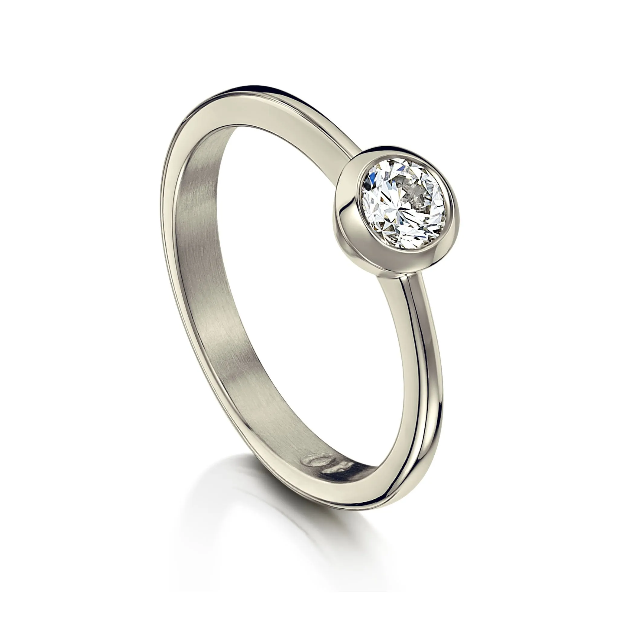 Contemporary 0.40ct Solitaire Diamond Ring in 9ct White Gold