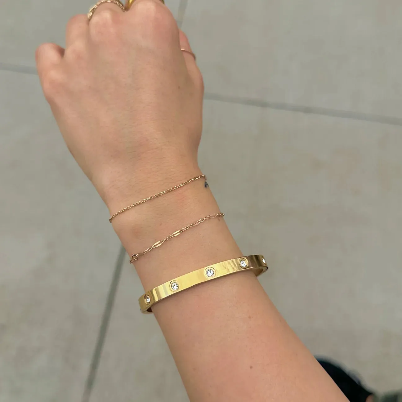 Corinne Bangle 6mm Bracelet - Gold