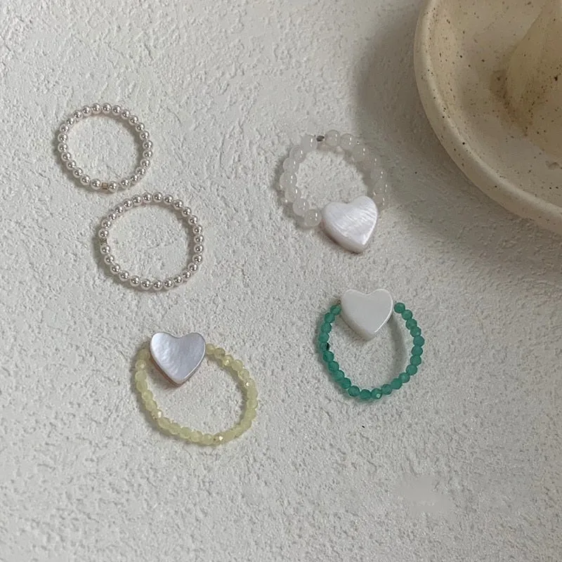 Cute Girls Elegant Heart Shell Mid Finger Knuckle Rings