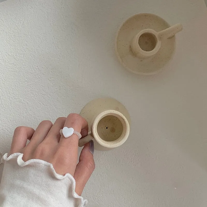 Cute Girls Elegant Heart Shell Mid Finger Knuckle Rings