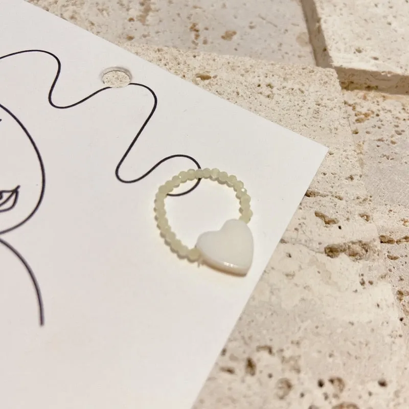 Cute Girls Elegant Heart Shell Mid Finger Knuckle Rings