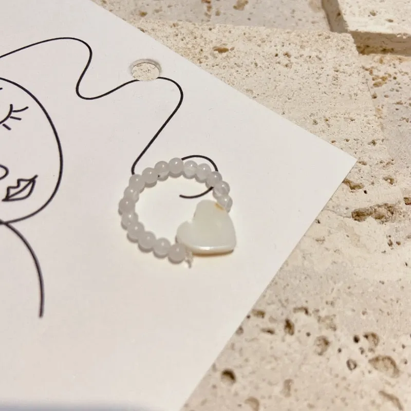 Cute Girls Elegant Heart Shell Mid Finger Knuckle Rings