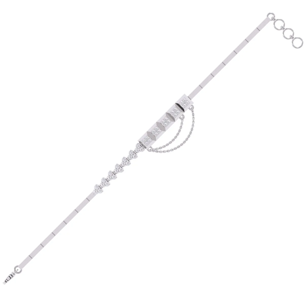 Designer Round Diamond Rose Gold Tennis Bracelet