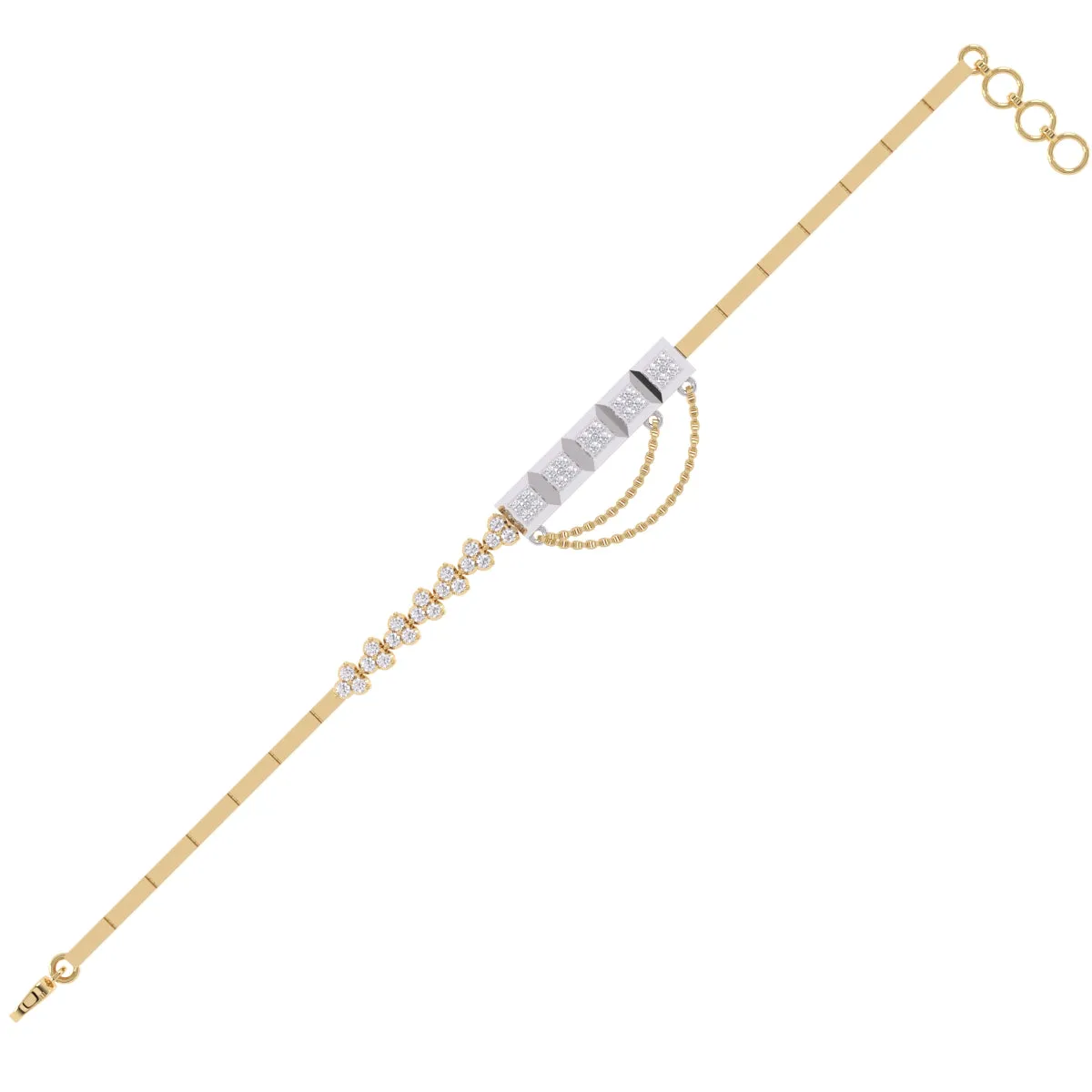 Designer Round Diamond Rose Gold Tennis Bracelet
