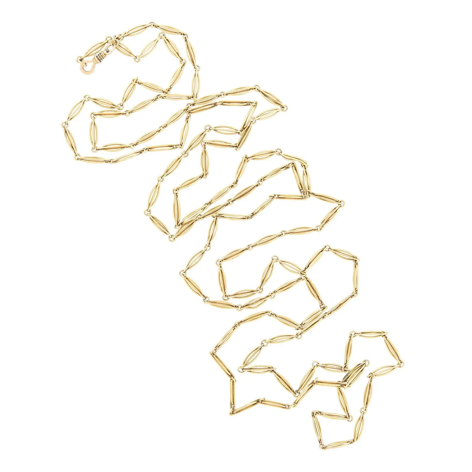 Edwardian French 18k Paperclip Chain 54"