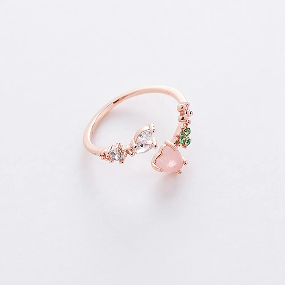 Elegant Micro-Inlaid Flower Crystal Rings