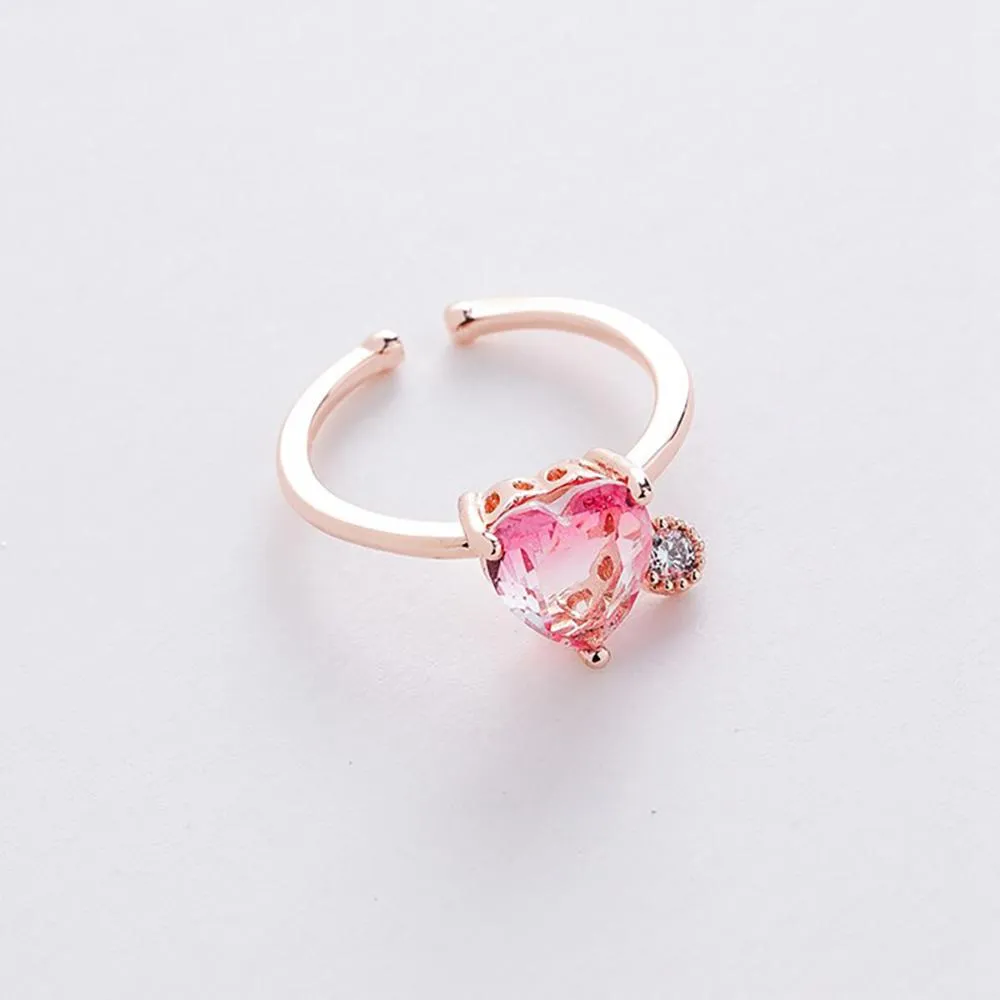 Elegant Micro-Inlaid Flower Crystal Rings