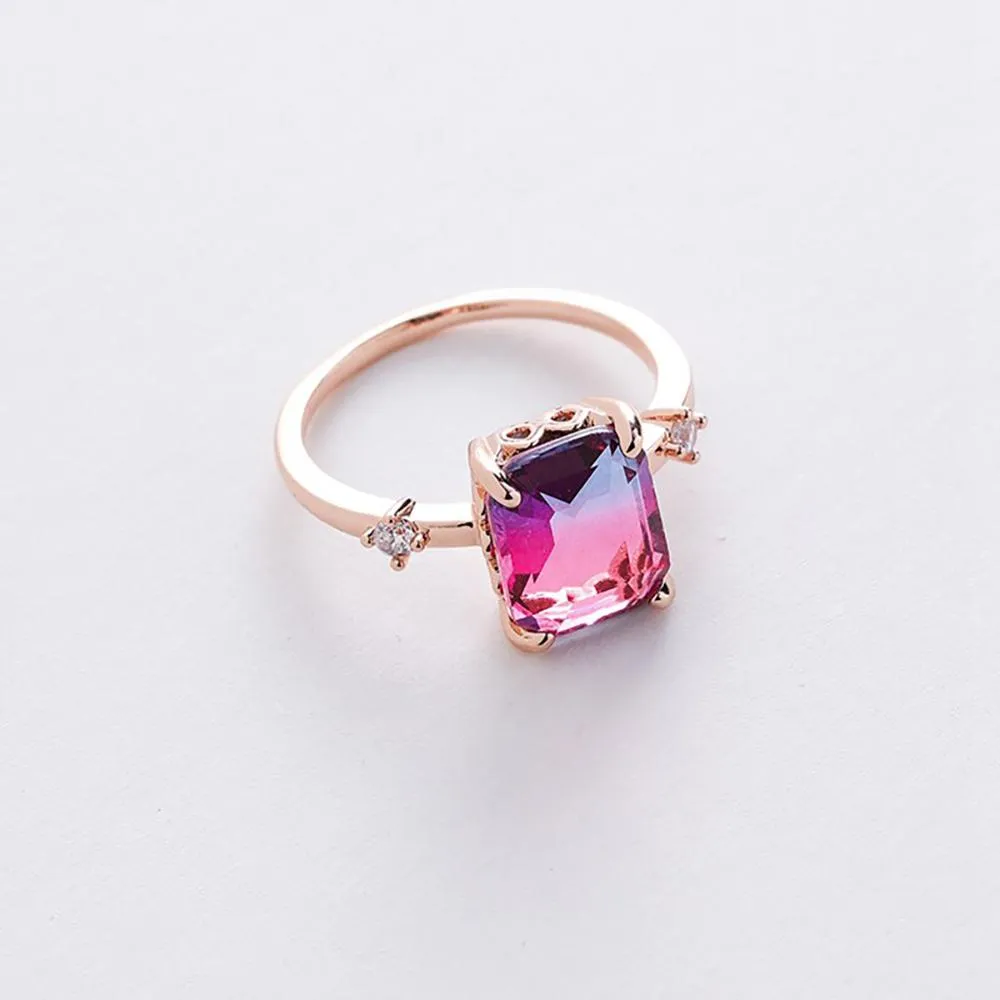 Elegant Micro-Inlaid Flower Crystal Rings