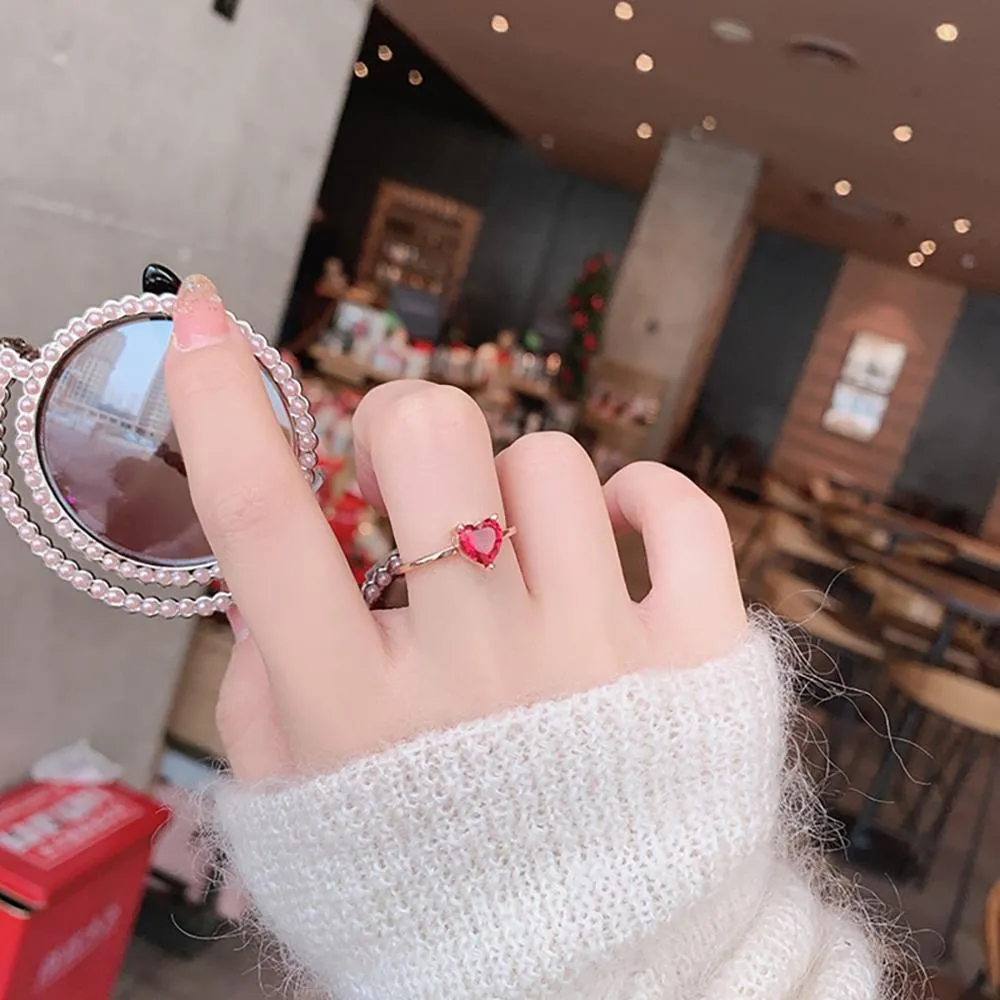 Elegant Micro-Inlaid Flower Crystal Rings