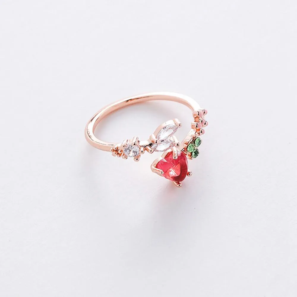 Elegant Micro-Inlaid Flower Crystal Rings