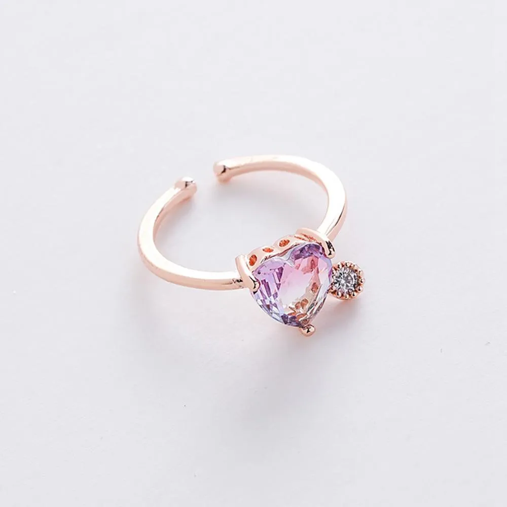 Elegant Micro-Inlaid Flower Crystal Rings